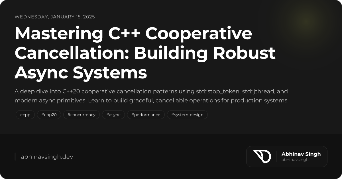 Mastering C++ Cooperative Cancellation: Building Robust Async Systems ...
